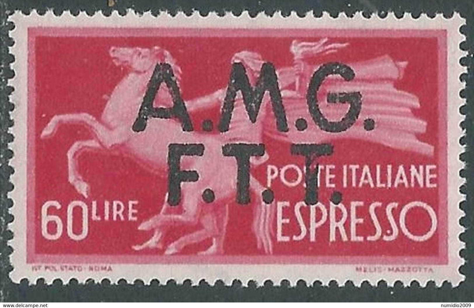1947-48 TRIESTE A ESPRESSO DEMOCRATICA 60 LIRE MNH ** - P17-9 - Express Mail
