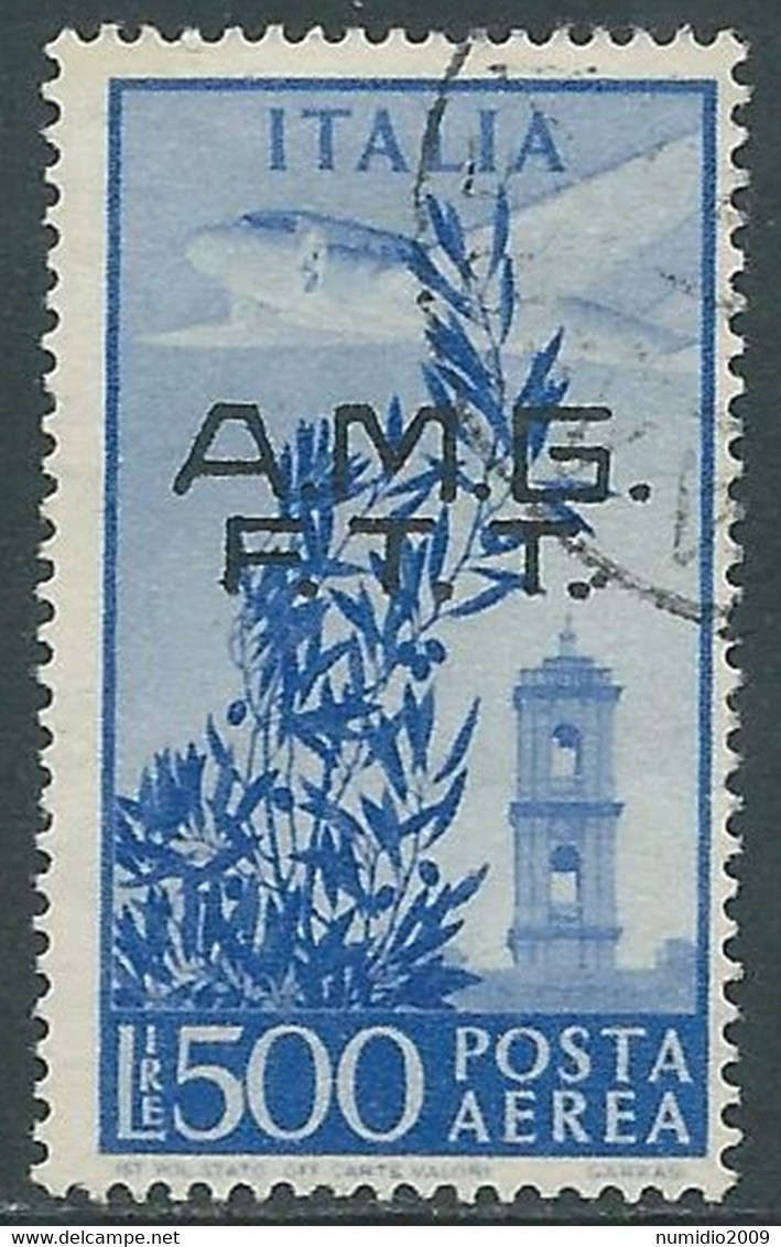 1948 TRIESTE A POSTA AEREA USATO CAMPIDOGLIO 500 LIRE - P16-9 - Poste Aérienne