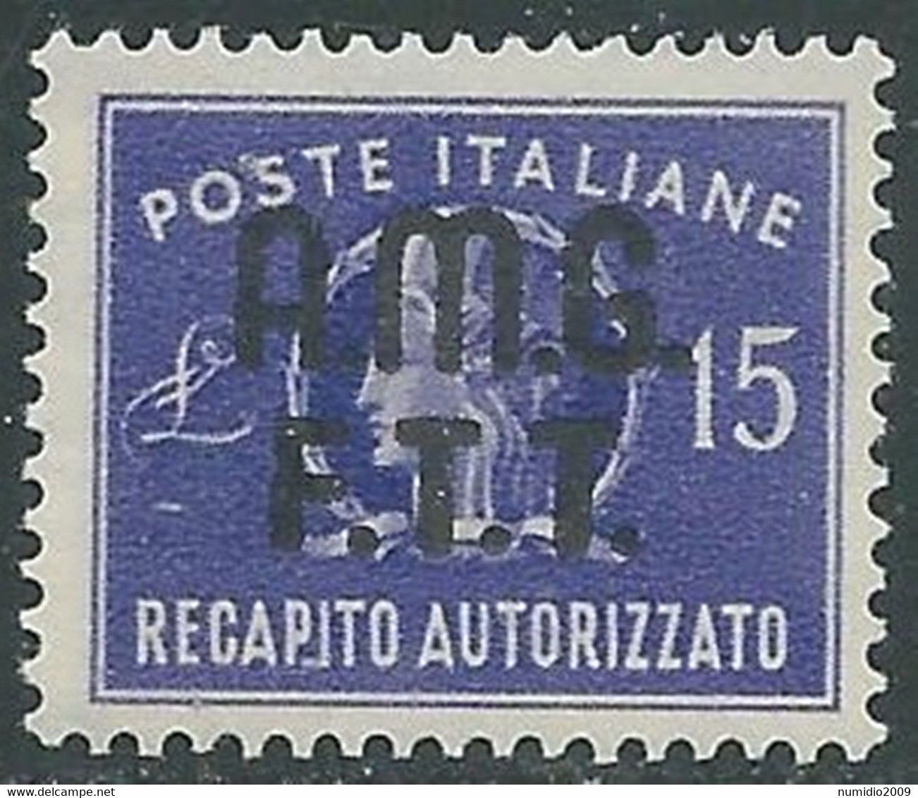 1949 TRIESTE A RECAPITO AUTORIZZATO 15 LIRE MNH ** - P17-5 - Posta Espresso