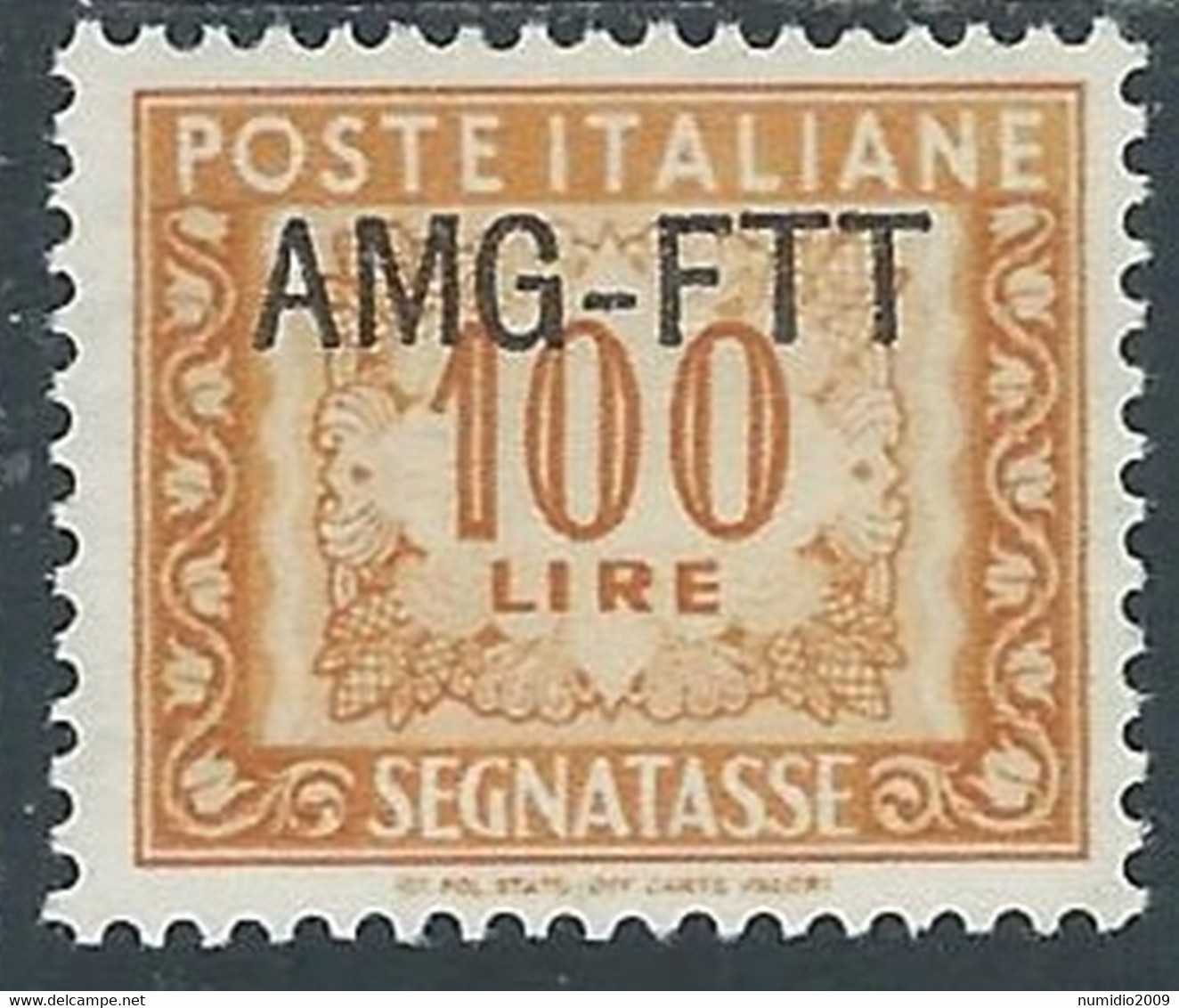 1949-54 TRIESTE A SEGNATASSE 100 LIRE MH * - P17-8 - Strafport