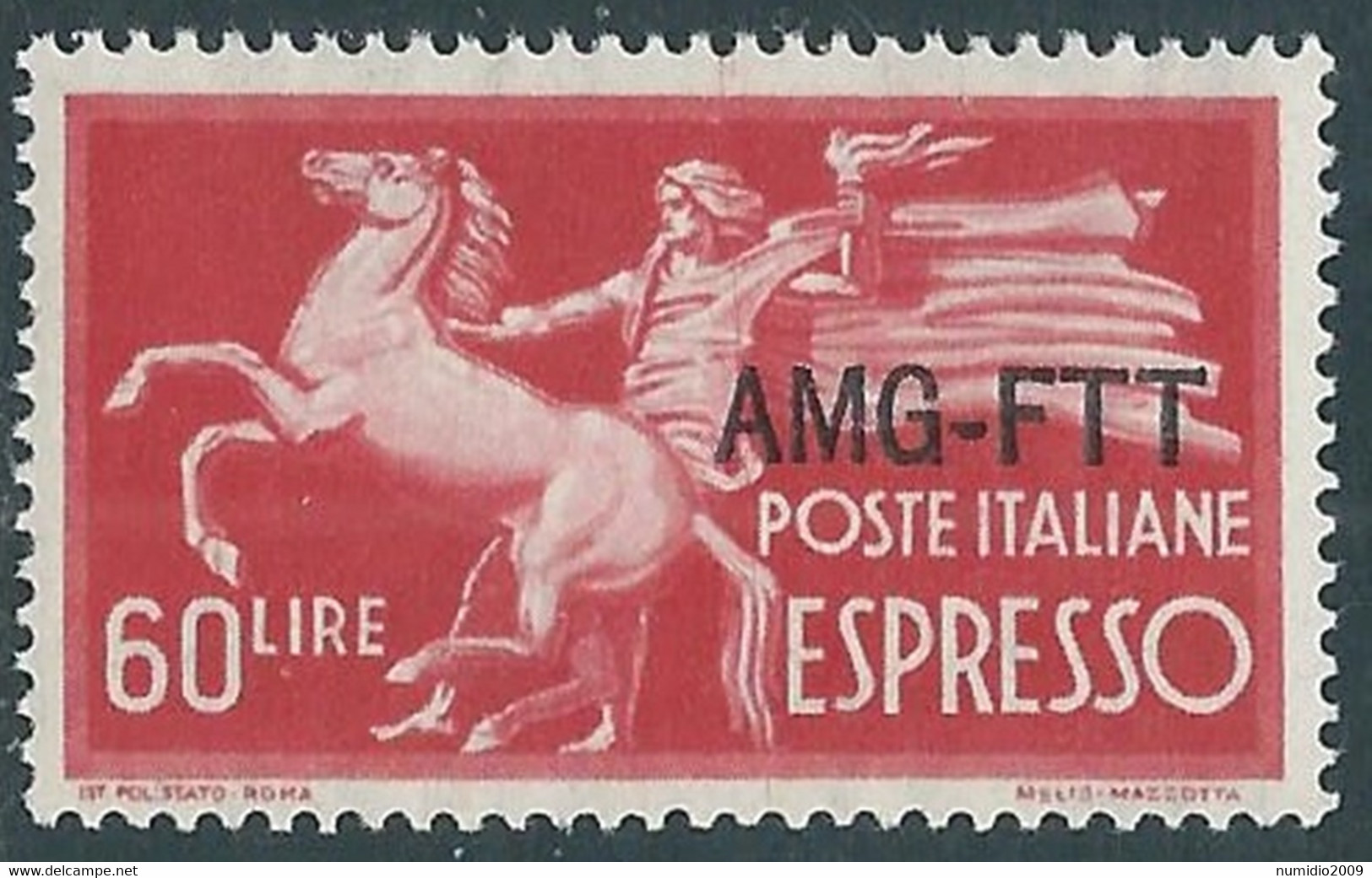 1950 TRIESTE A ESPRESSO DEMOCRATICA 60 LIRE MNH ** - P25-8 - Eilsendung (Eilpost)