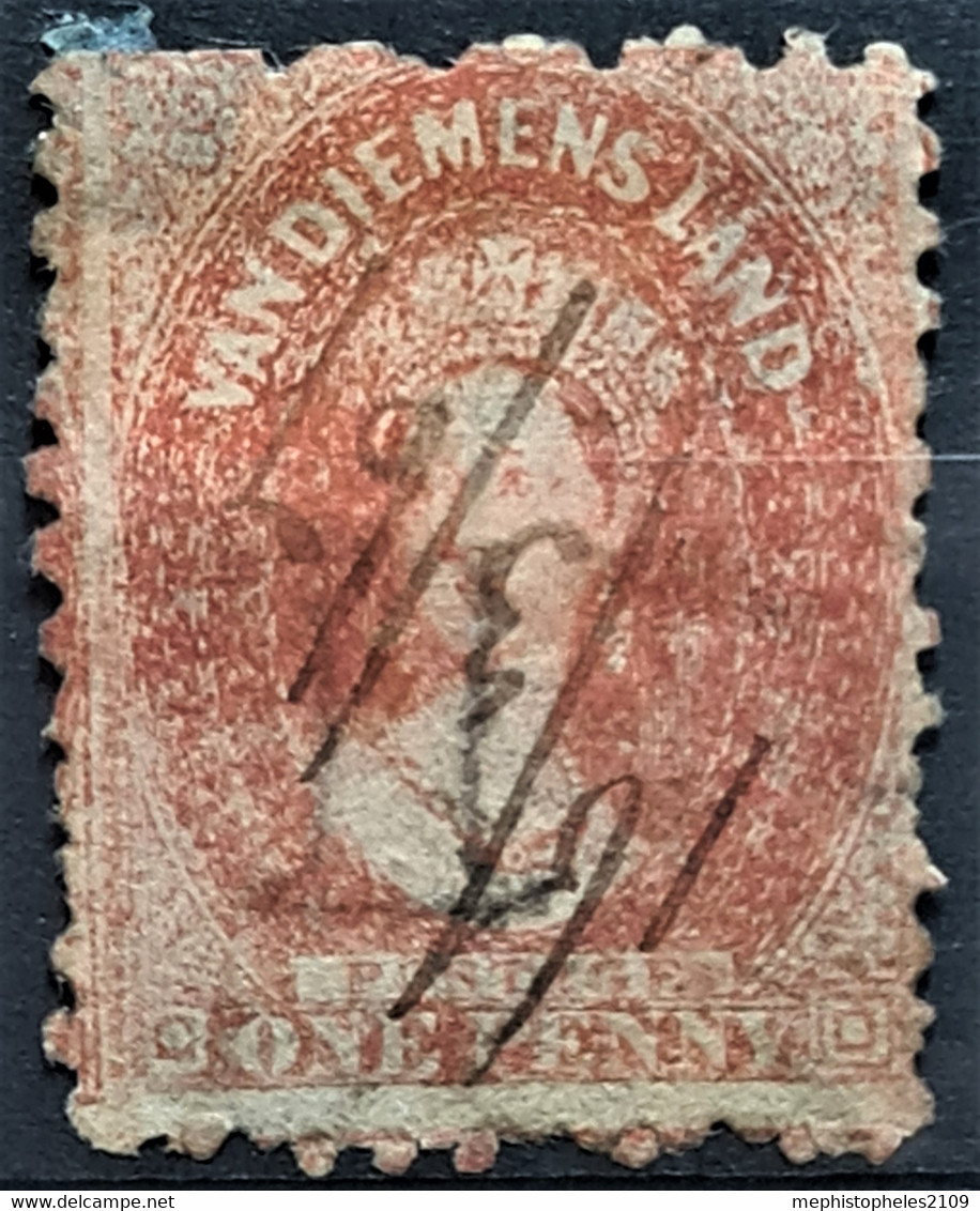 TASMANIA 1864- Canceled - Sc# 23 - 1d - Used Stamps