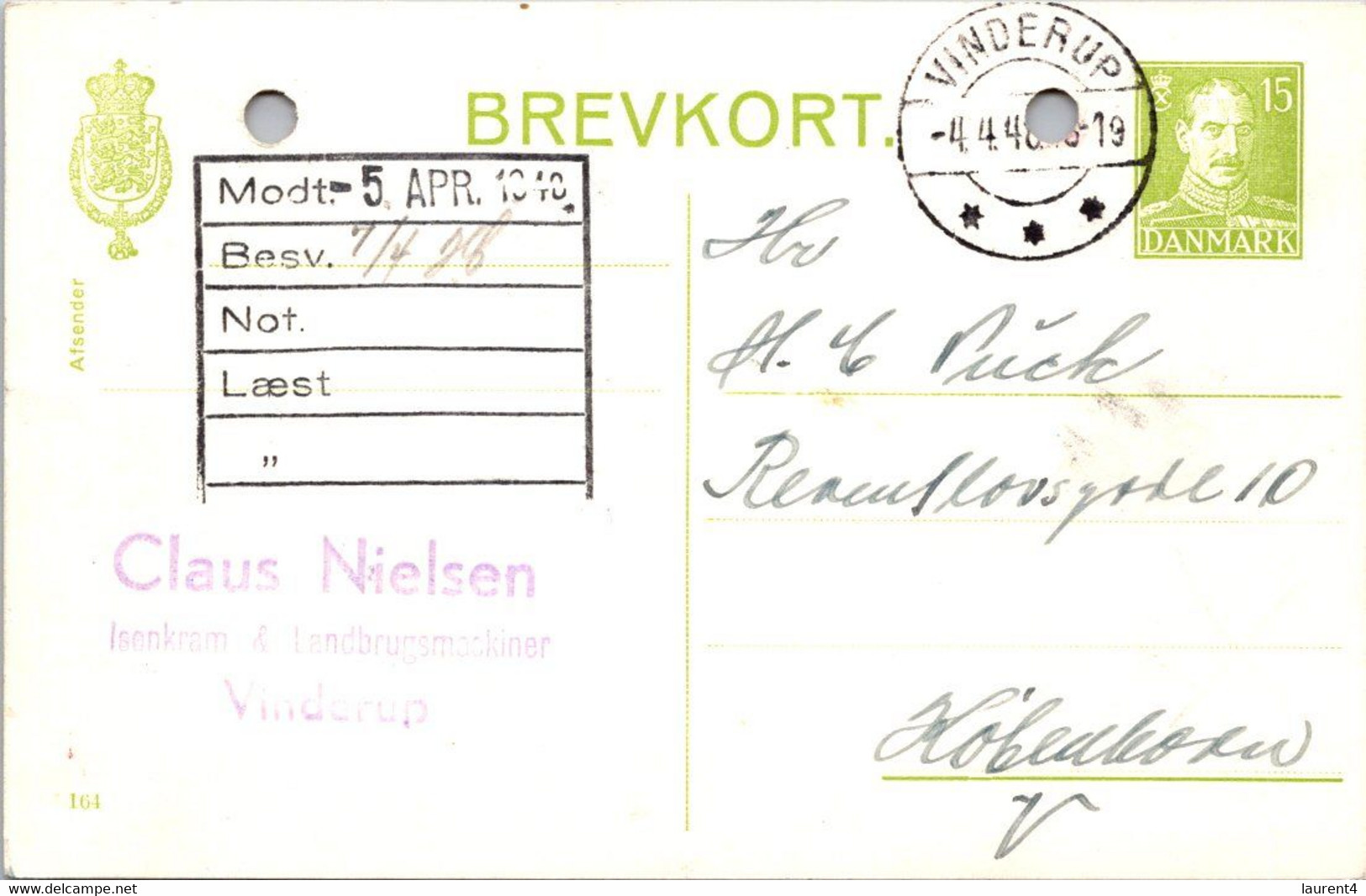 (5 B 8) Denmark - Posted - 1948 - BREVKORT - Otros & Sin Clasificación