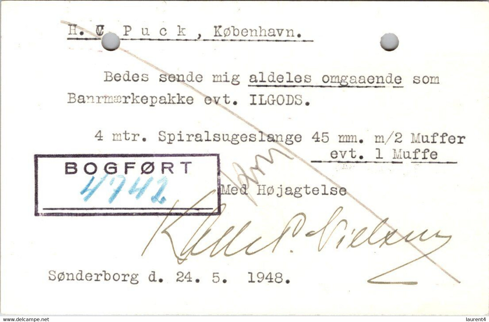 (5 B 8) Denmark - Posted - 1948 - BREVKORT - Otros & Sin Clasificación