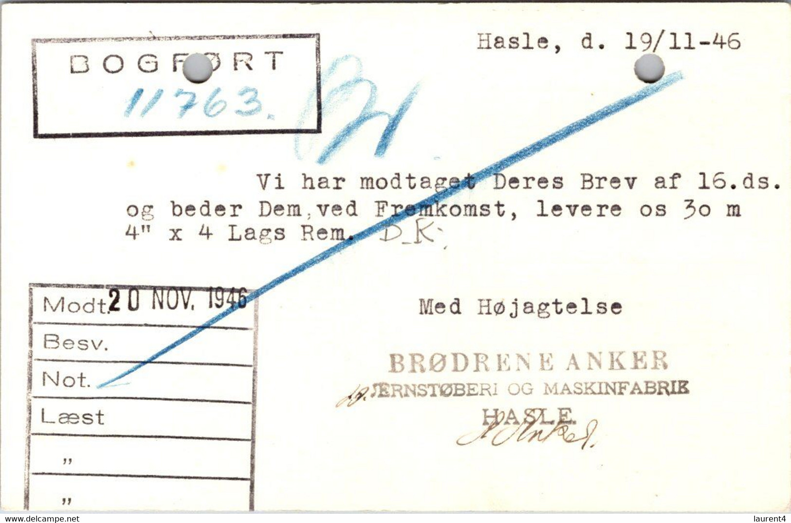 (5 B 8) Denmark - Posted - 1946 - BREVKORT - Otros & Sin Clasificación