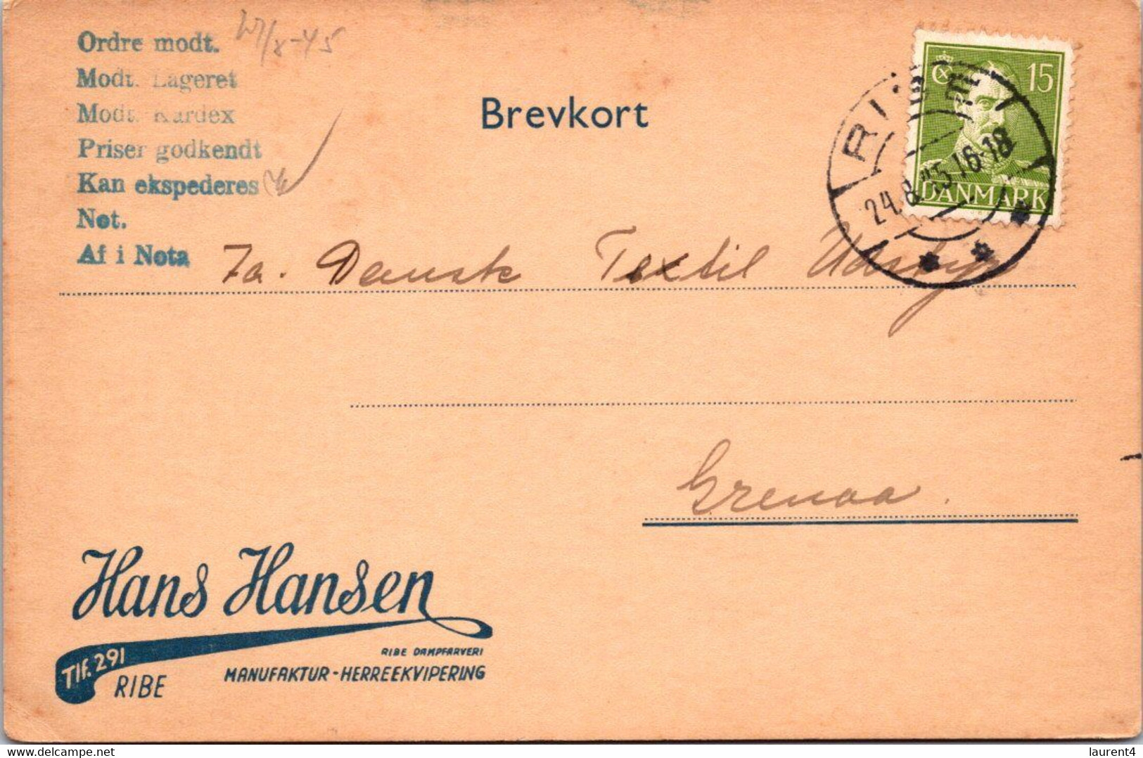 (5 B 8) Denmark - Posted - 1945 ? - BREVKORT - Otros & Sin Clasificación