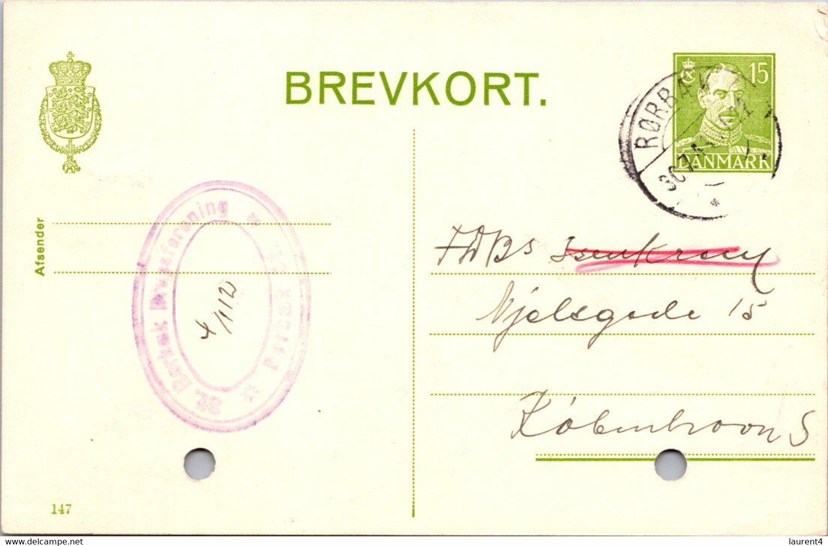 (5 B 8) Denmark - Posted - 1943 - BREVKORT - Other & Unclassified