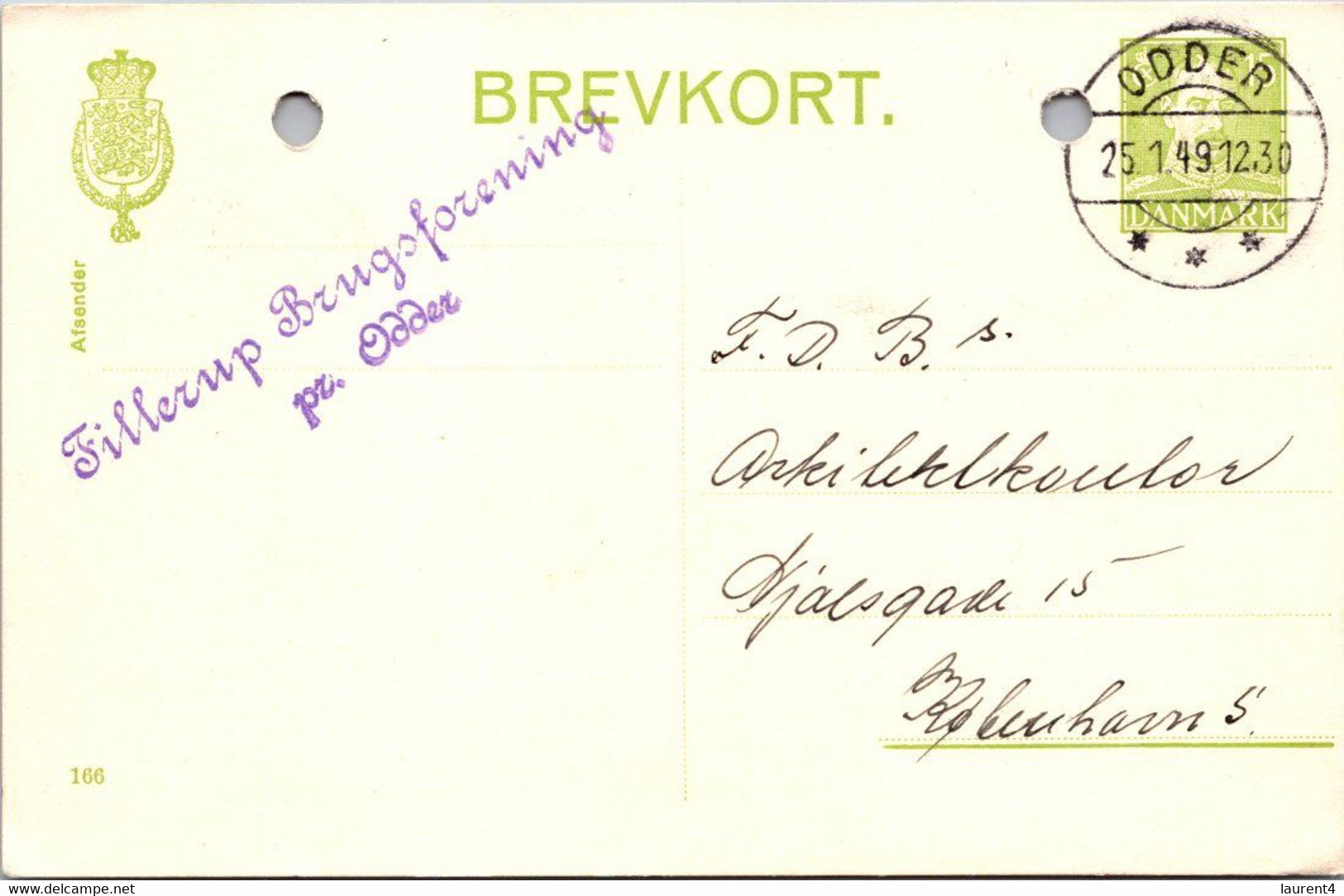 (5 B 8) Denmark - Posted - 1949 - BREVKORT - Autres & Non Classés