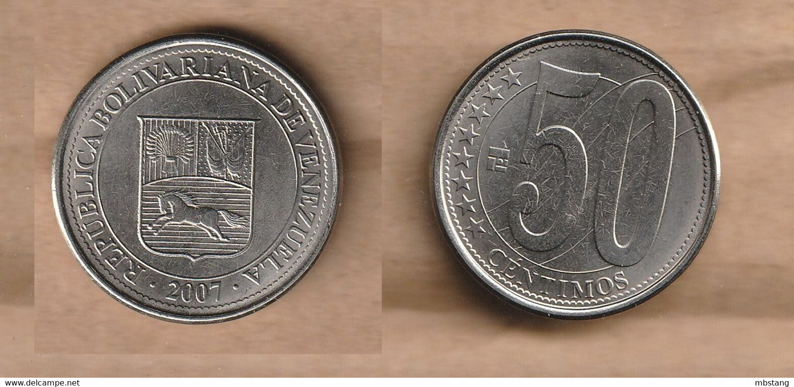 VENEZUELA    50 Céntimos 2007  Nickel Plated Steel • 4.3 G • ⌀ 22 Mm Y# 92, Schön# 105 - Venezuela