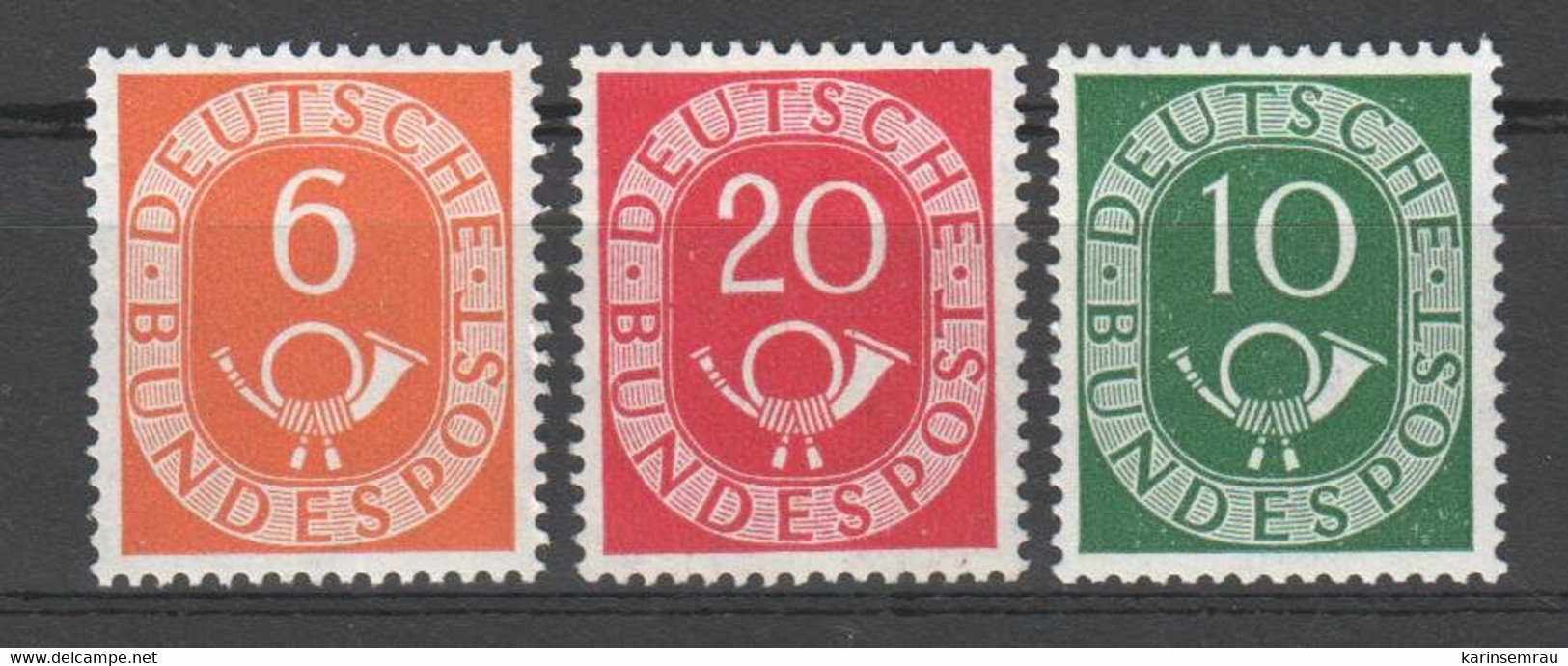 Bund , 3 Postfrische  Posthornmarken , Michel 47.- - Ungebraucht