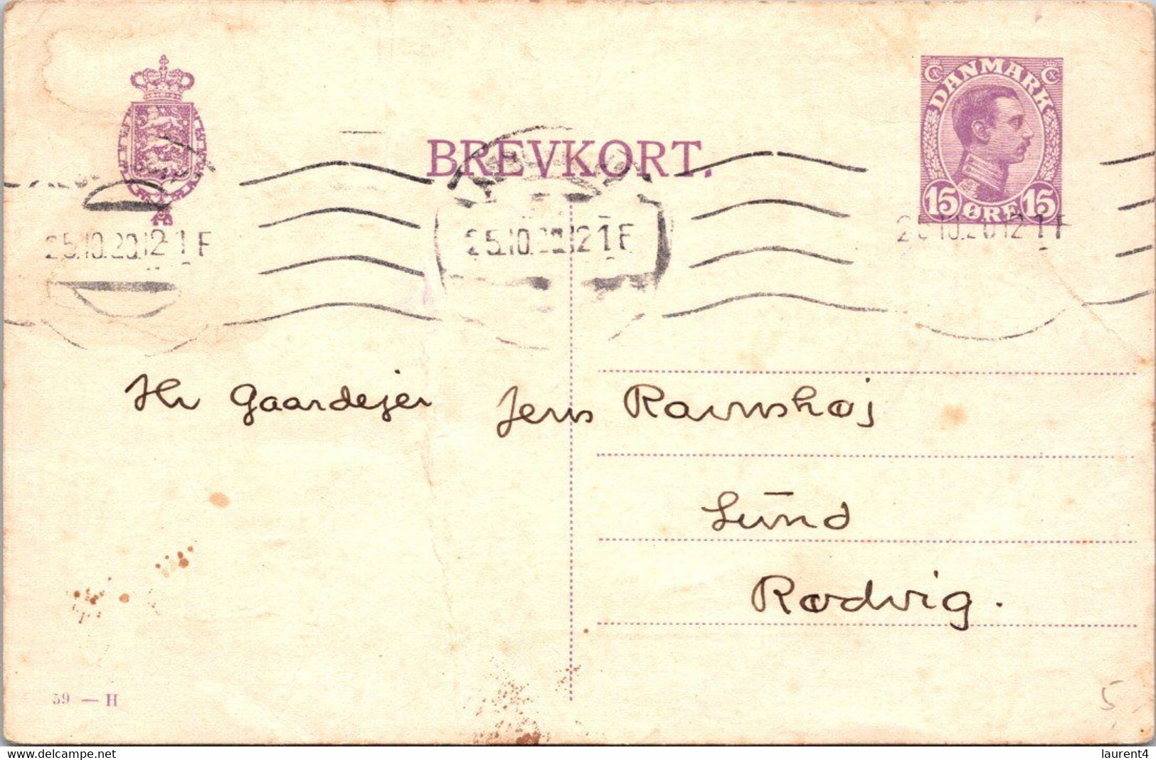 (5 B 8) Denmark - Posted - 1920  - BREVKORT - Otros & Sin Clasificación