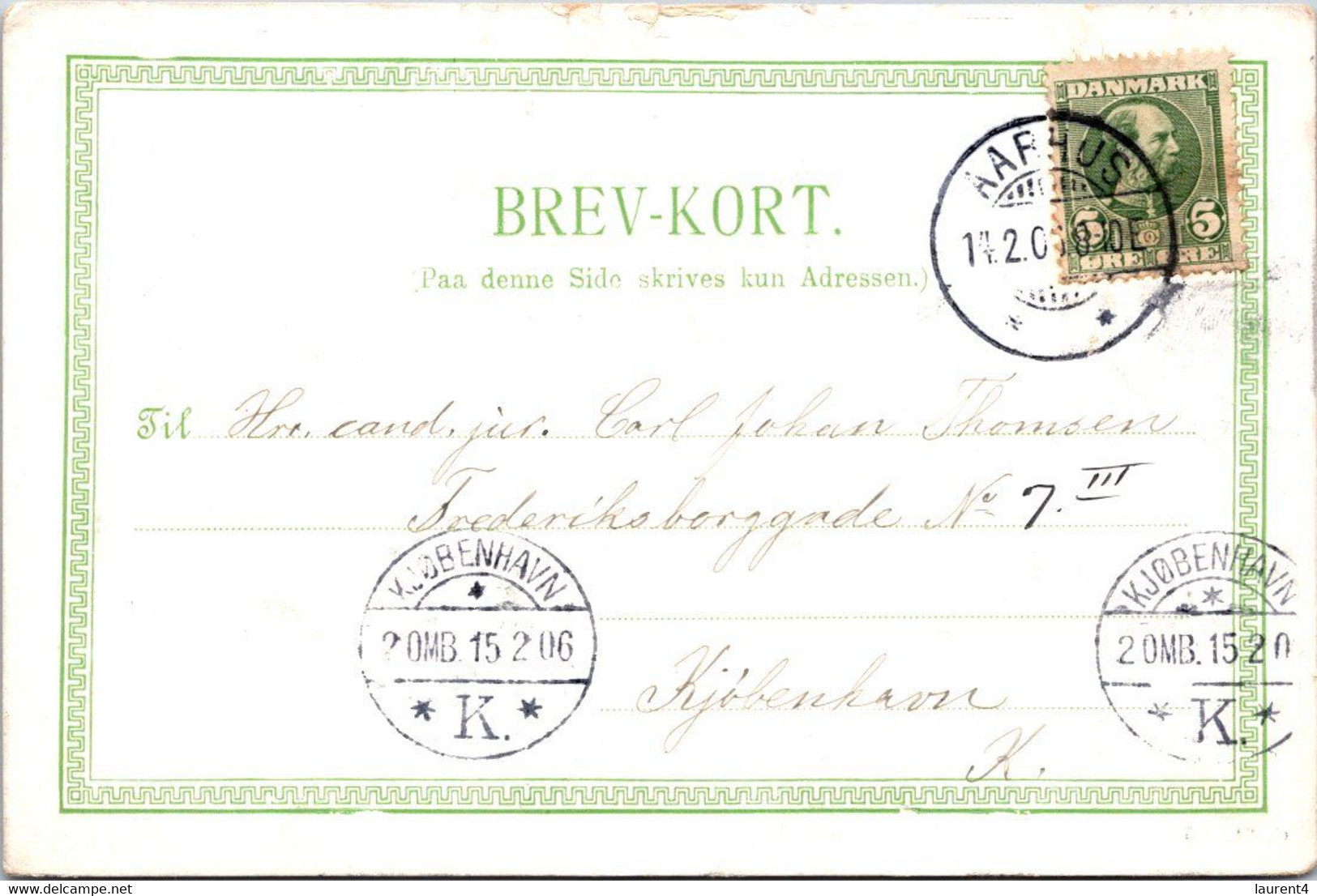 (5 B 8) Denmark - Posted - 1915  - BREVKORT (Aarhus) - Otros & Sin Clasificación