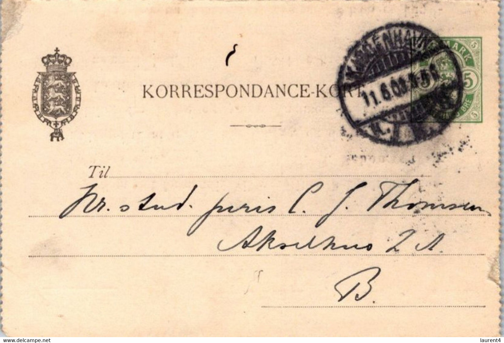 (5 B 8) Denmark - Posted - 1903 - KORRESPONDANCE-KORT - Otros & Sin Clasificación