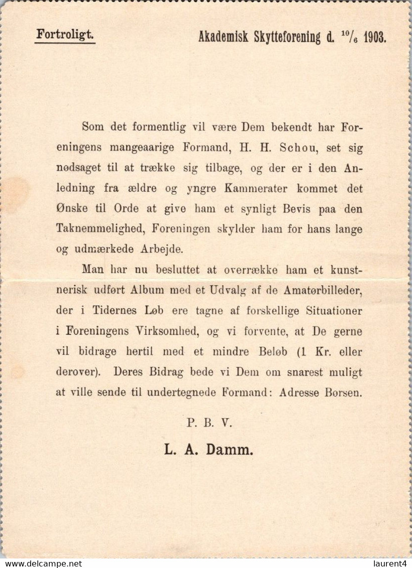 (5 B 8) Denmark - Posted - 1903 - KORRESPONDANCE-KORT - Otros & Sin Clasificación