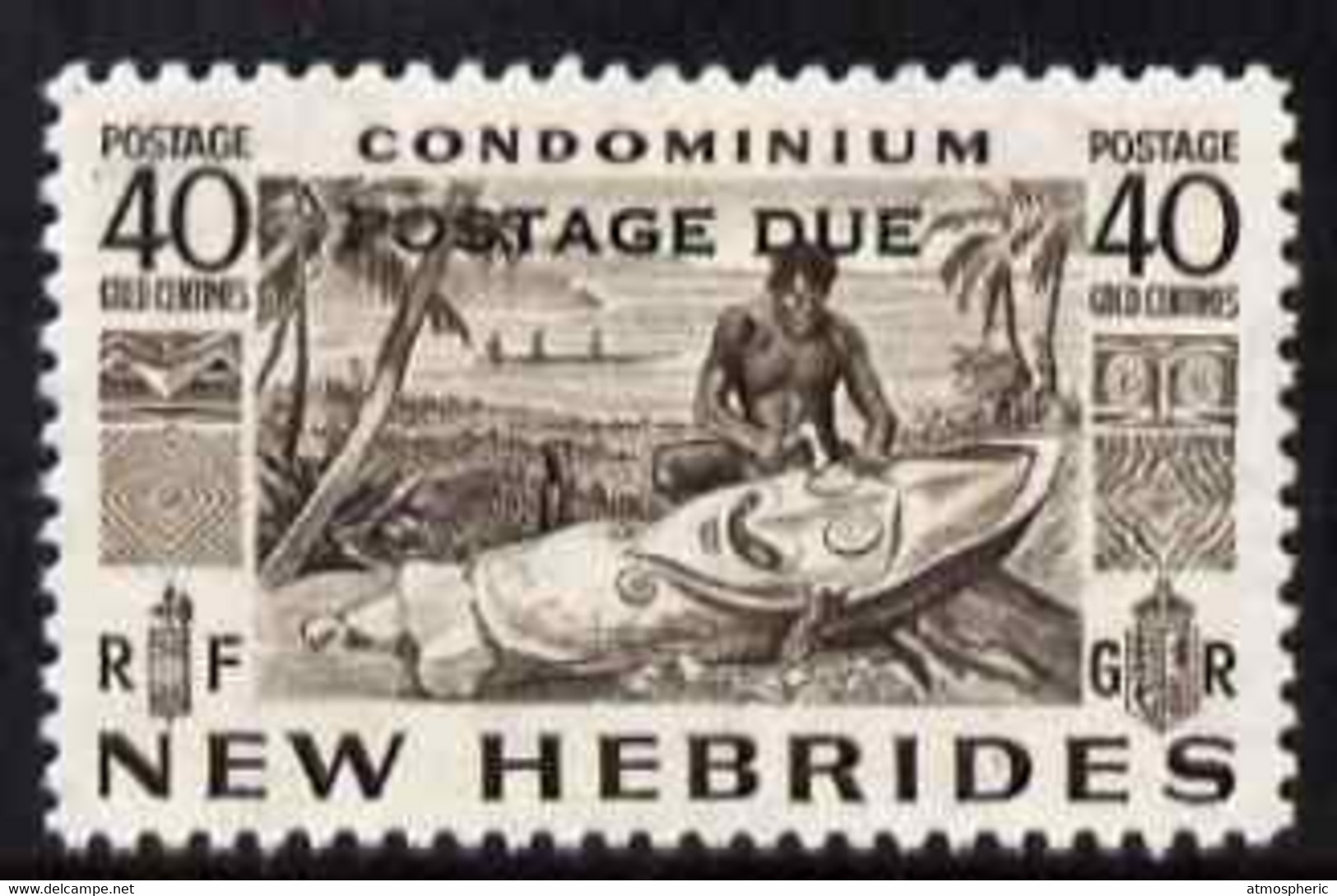 New Hebrides - English 1953 Postage Due 40c Blackish-brown U/M SG D14 - Local Issues