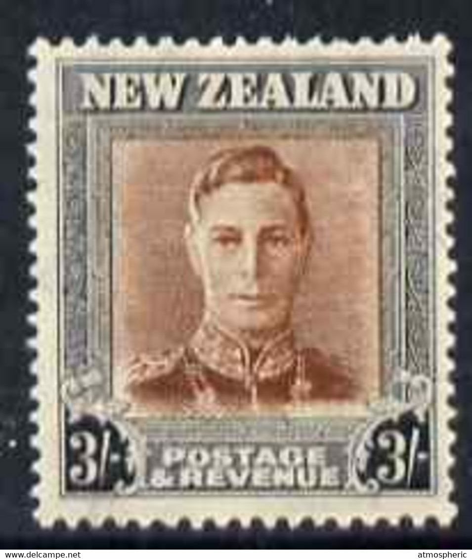 New Zealand 1947-52 KG6 3s Red-brown & Grey U/M SG 689 - Neufs