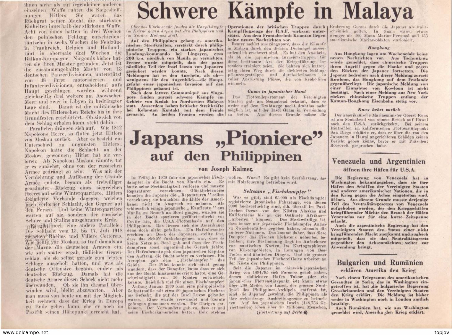 ENGLAND -  DIE  ZEITUNG  - KRIEG  MOSKAU - LONDON  - Komplette Zeitung - 1941 - Informations Générales