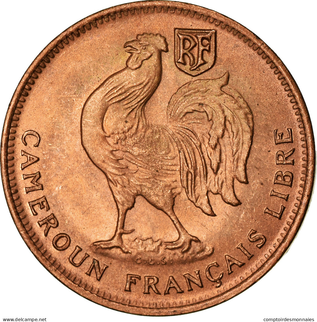 Monnaie, Cameroun, 50 Centimes, 1943, Pretoria, SPL, Bronze, KM:6 - Kameroen