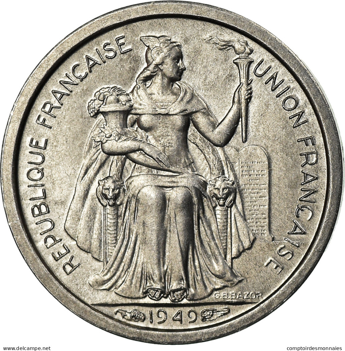 Monnaie, FRENCH OCEANIA, 50 Centimes, 1949, SPL, Aluminium, KM:1 - Other - Oceania