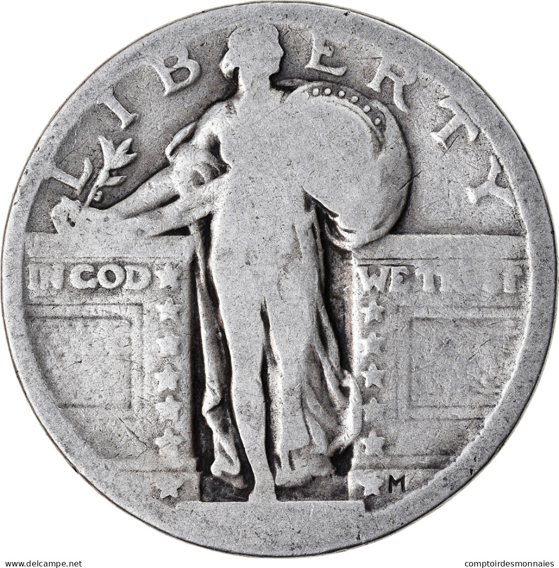 Monnaie, États-Unis, Quarter, B+, Argent, KM:145 - 1916-1930: Standing Liberty (Libertà In Piedi)