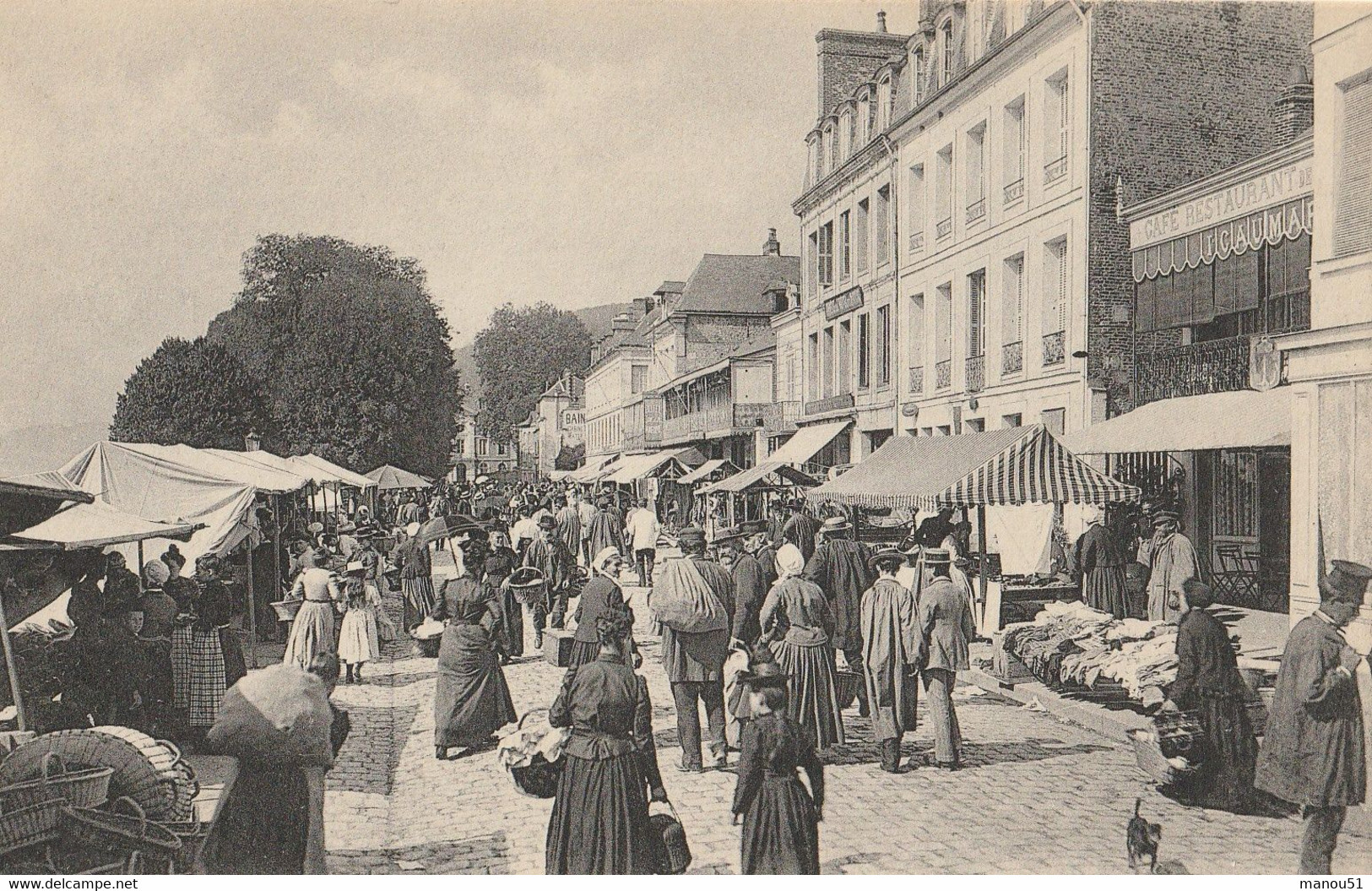 CAUDEBEC EN CAUX  Le Quai Un Jour De Marché - Caudebec-en-Caux