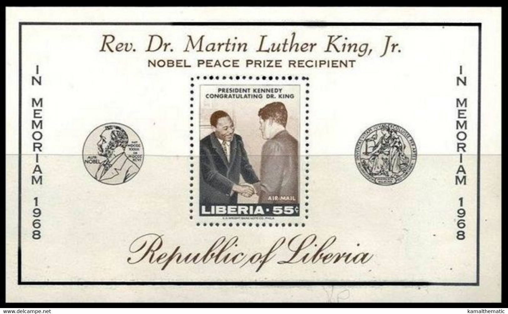 Liberia 1968 MNH MS No Gum, Martin Luther King Jr, Nobel Prize In Peace - Martin Luther King