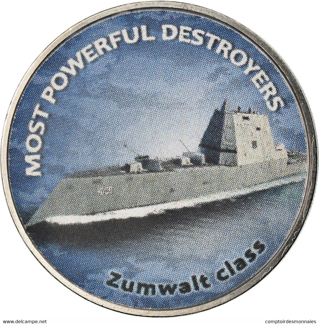 Monnaie, Zimbabwe, Shilling, 2018, Warship -  Destroyer Zumwalt, SPL, Nickel - Zimbabwe