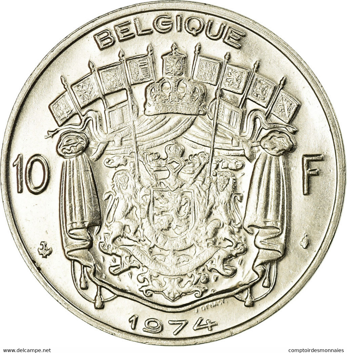 Monnaie, Belgique, 10 Francs, 10 Frank, 1974, Bruxelles, SUP+, Nickel, KM:155.1 - 10 Frank