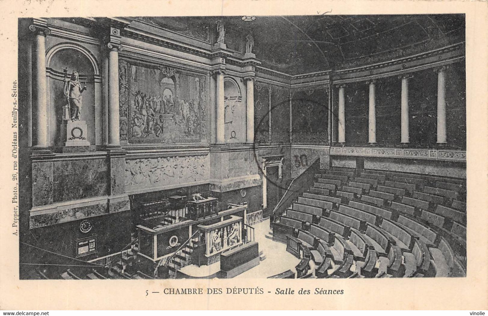 21-9158 : CARTE POSTALE CHAMBRE DES DEPUTES. PARIS. TIMBRE ROULETTE ? - Roulettes