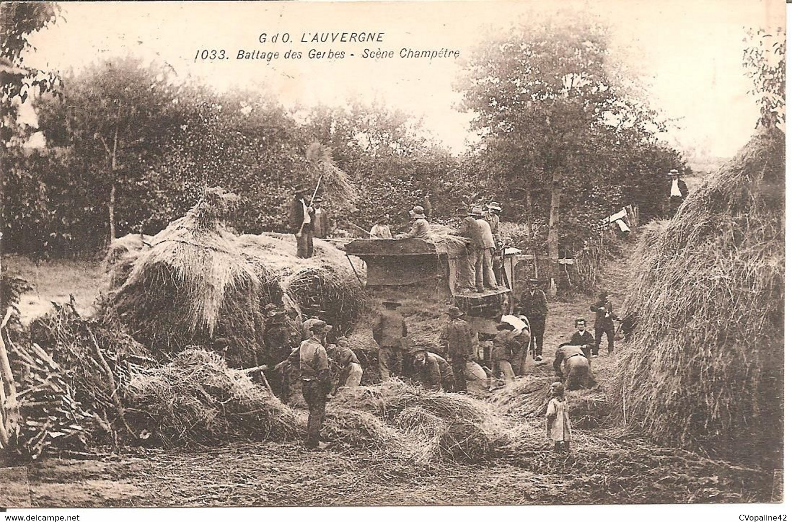 L'AUVERGNE - Battage Des Gerbes - Scène Champêtre - Batteuse En 1923 - Other & Unclassified