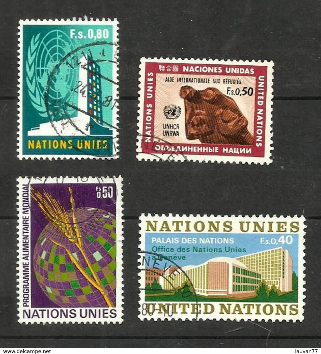 Nations Unies (Genève) N°9, 16, 17, 22 Cote 4.15€ - Oblitérés