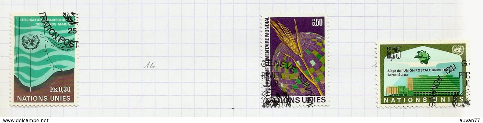 Nations Unies (Genève) N°15, 17, 18 Cote 4.05€ - Used Stamps