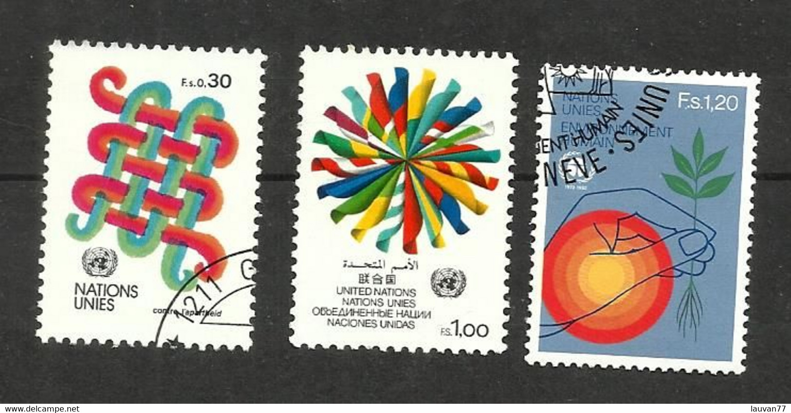 Nations Unies (Genève) N°103, 104, 106 Cote 4.40€ - Gebruikt