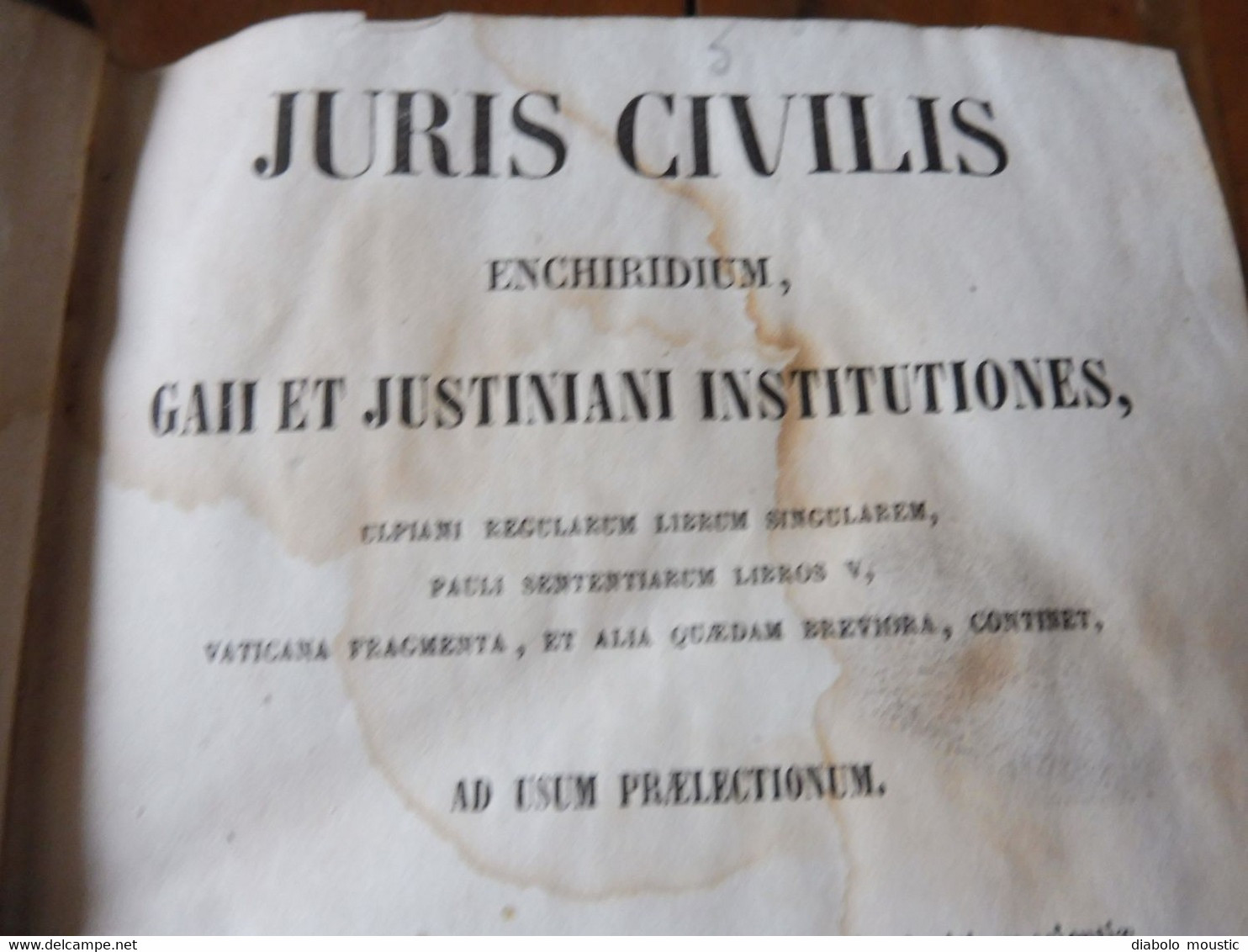 1844 JURIS CIVILIS ENCHIRIDIUM GAII ET JUSTINANI INSTITUTIONES
