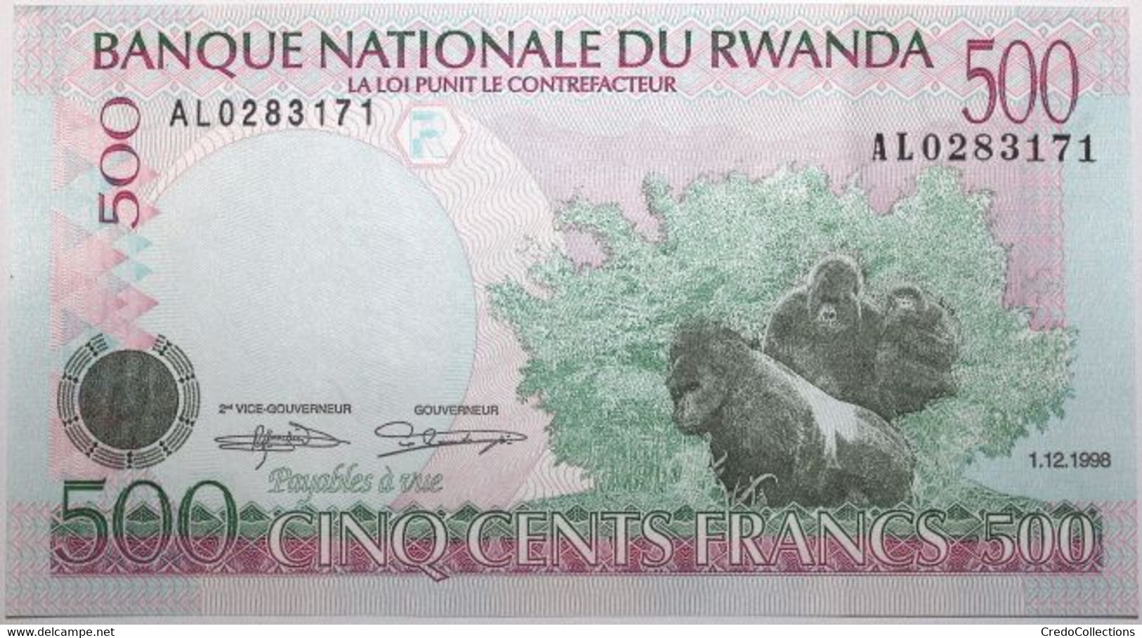 Rwanda - 500 Francs - 1998 - PICK 26b - NEUF - Rwanda