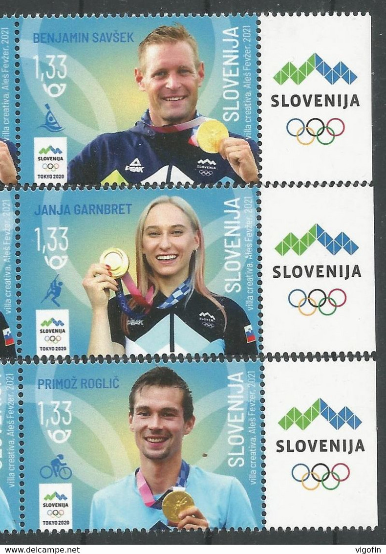 SI 2021 OLY WINER, SLOVENIA, 3v, MNH - Verano 2020 : Tokio