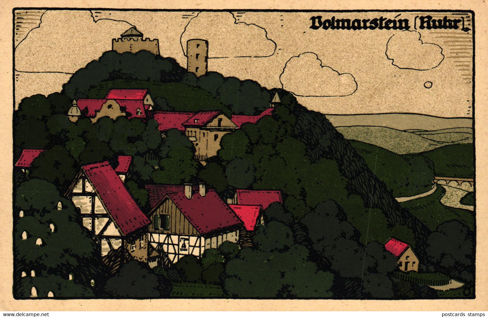 Volmarstein / Ruhr, Steindruck AK, 1931 - Wetter