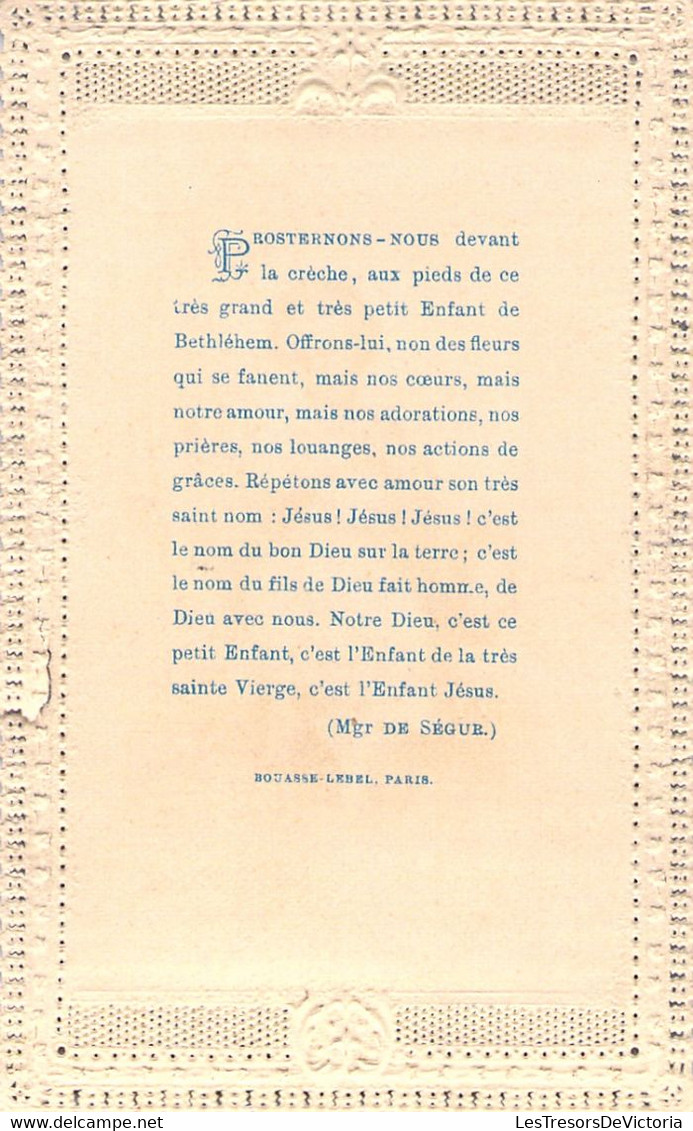 IMAGE PIEUSE RELIGIEUSE CANIVET DENTELLE - L'enfant Jésus Et La Courronne Du Sacrifice - Prière De Mgr De Segue - Santini