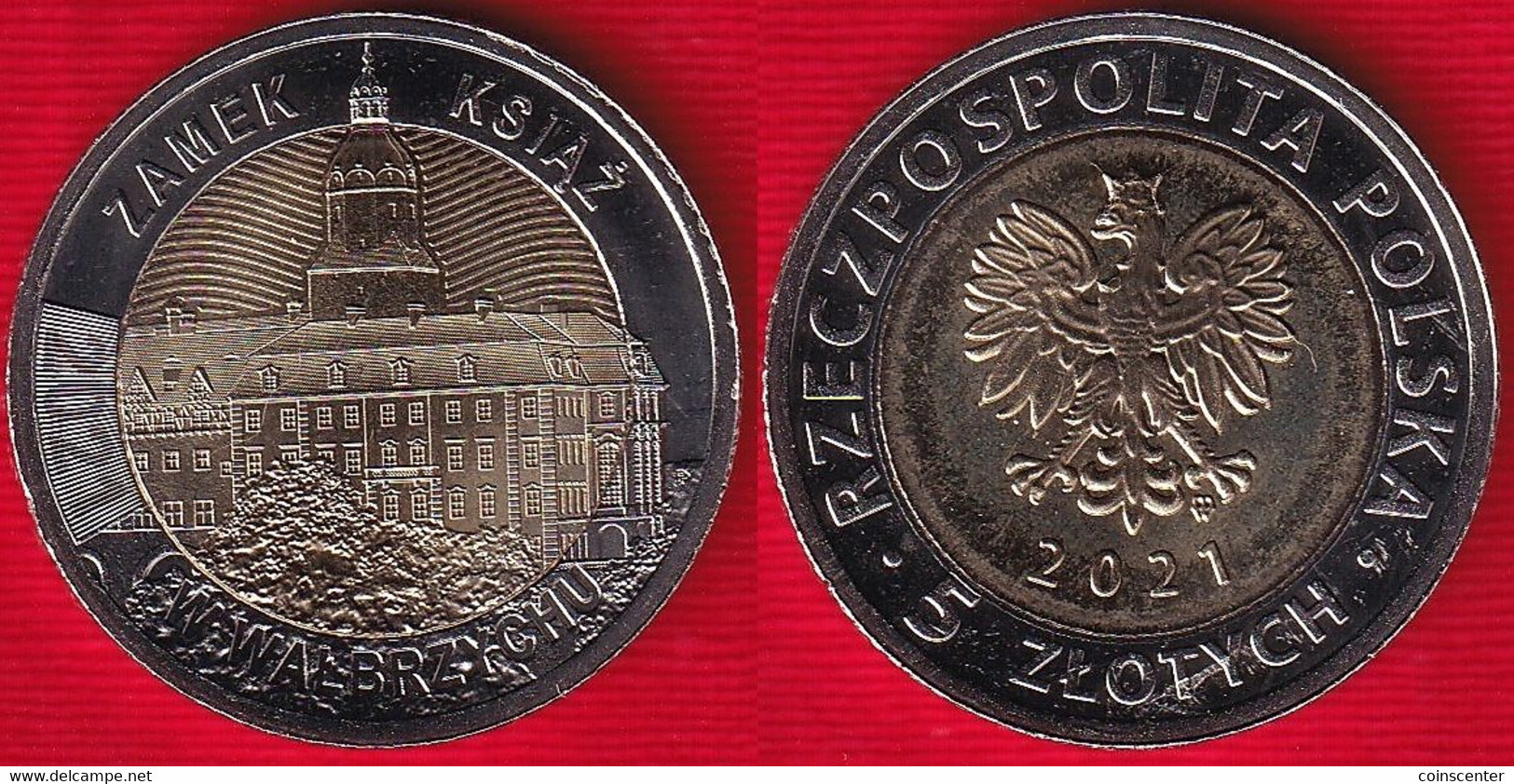 Poland 5 Zlotych 2021 "Ksiaz Castle In Walbrzych" BiMetallic Coin UNC - Poland