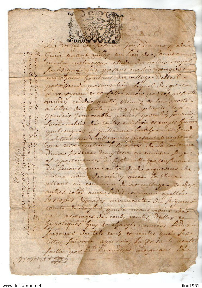 VP18.642 - Auvergne - Cachet De Généralité De RIOM - Acte De 1715 - FONTANGES X SAINT MARTIN VALMEROUX - Cachets Généralité