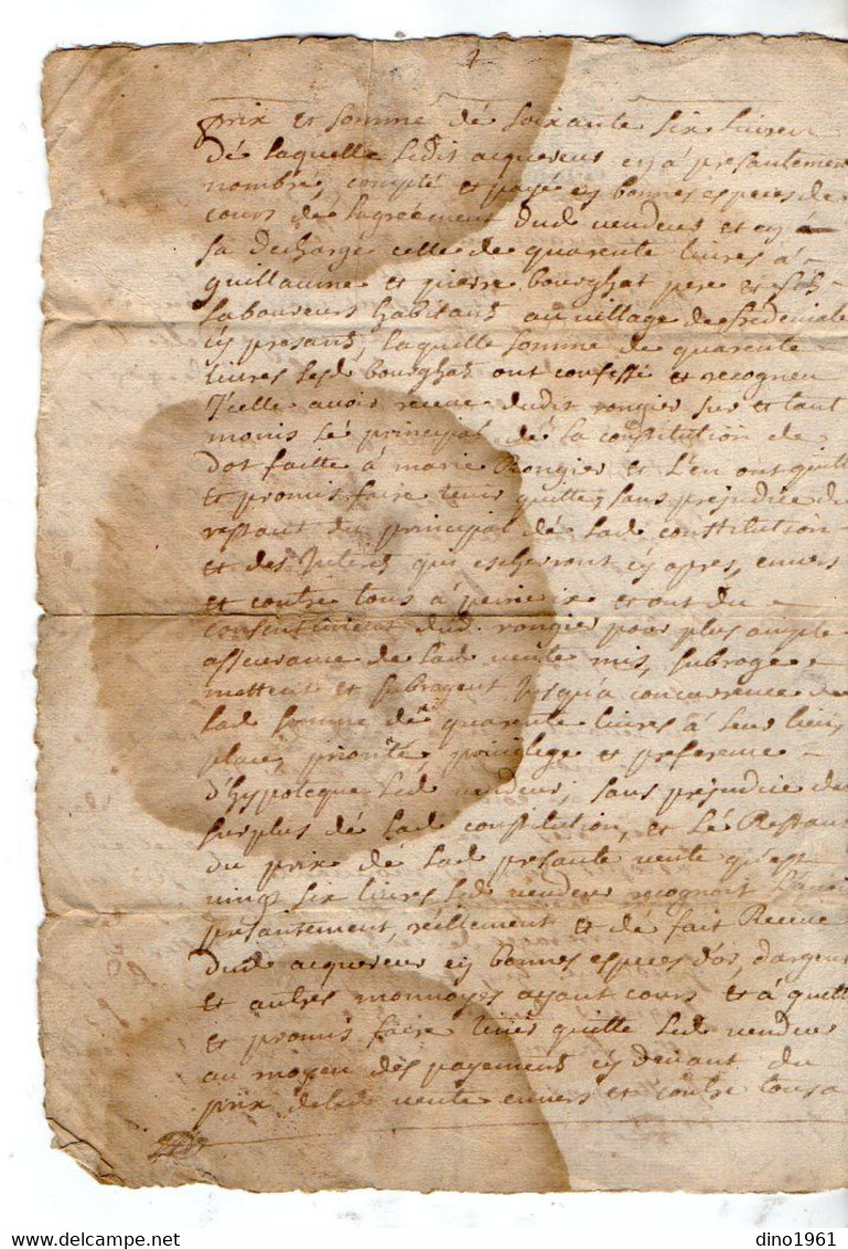 VP18.642 - Auvergne - Cachet De Généralité De RIOM - Acte De 1715 - FONTANGES X SAINT MARTIN VALMEROUX - Timbri Generalità