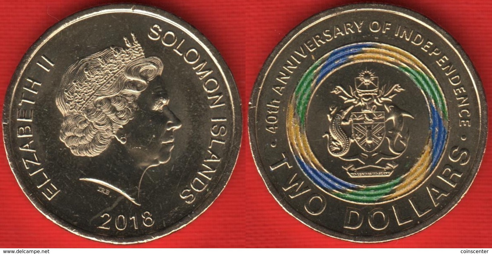 Solomon Islands 2 Dollars 2018 "40th Ann. Of Independence" COLORED UNC - Solomoneilanden