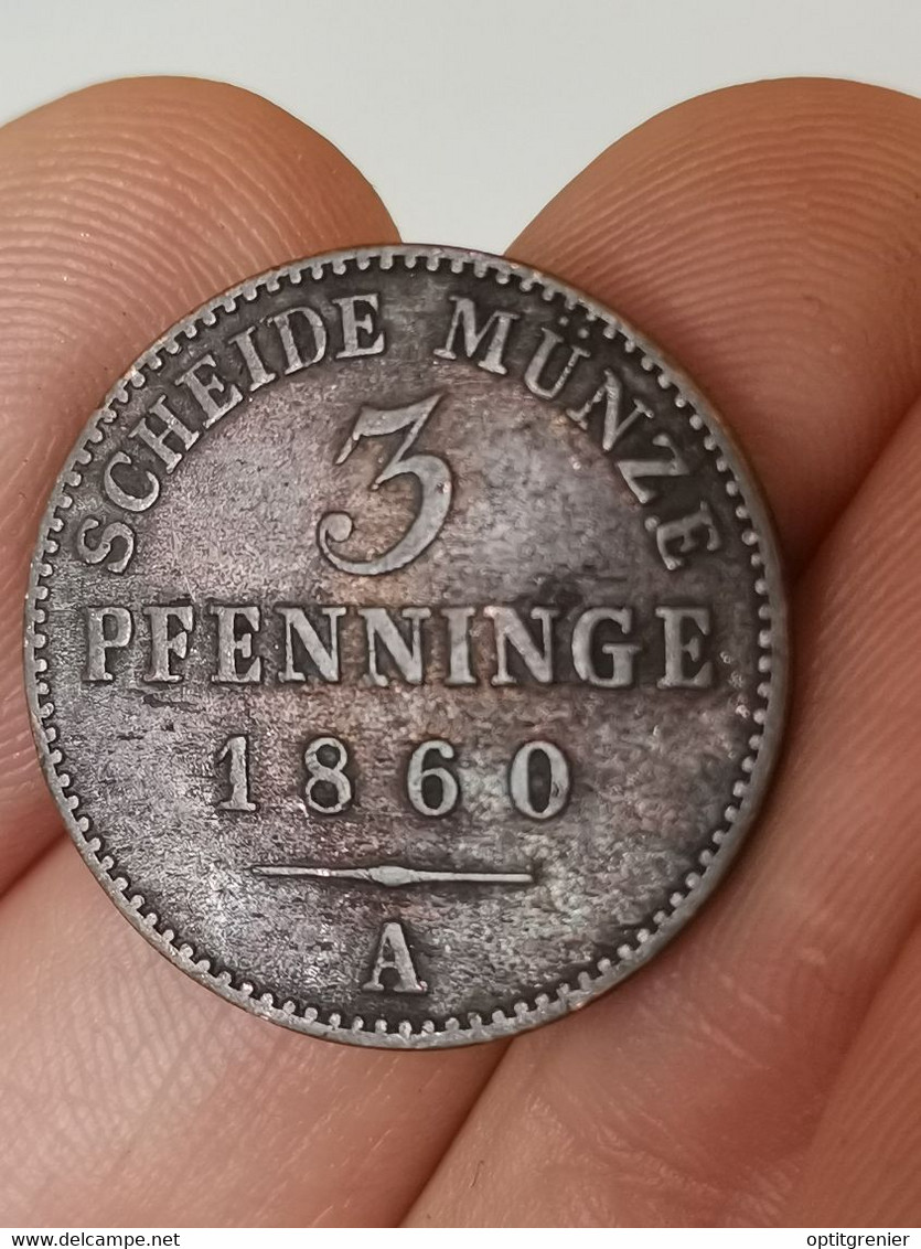 3 PFENNINGE 1860 A 120 EINEN THALER PRUSSE ALLEMAGNE PRUSSIA GERMANY - Taler & Doppeltaler