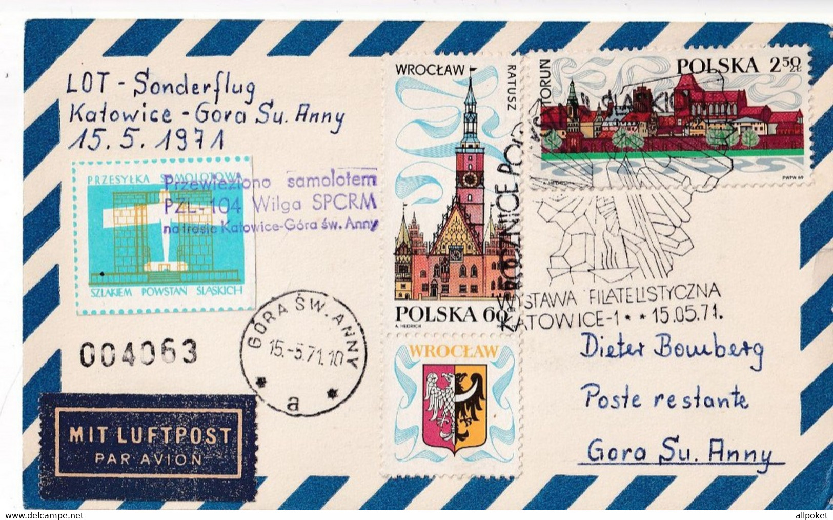 A14410 - AIRPLANE STAMP POLSKA WILGA SPCRM 1971 KATOWICE - Flugzeuge