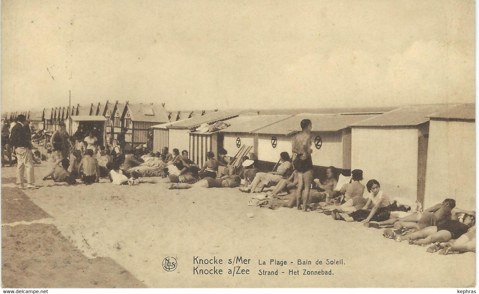 KNOCKE S/MER - KNOKKE A/ZEE : La Plage - Bain De Soleil - RARE VARIANTE - Cachet De La Poste 1933 - Knokke