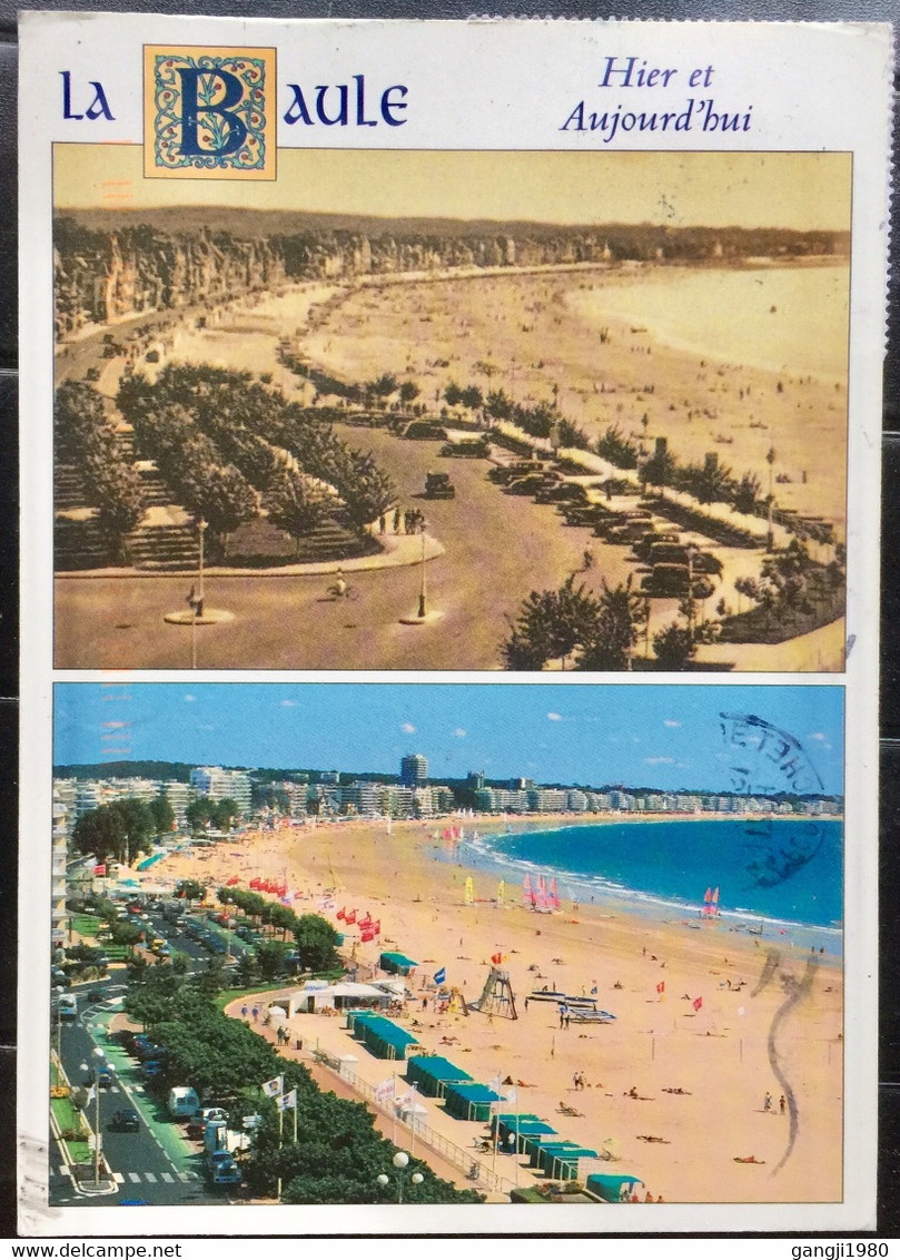 FRANCE 2003 ,POSTCARD , LA BAULE, EARLY OLD & RECENT NEW RESORT VIEW , PORNICHET LOIRE ATLANTIQUE CITY TO USA - Other & Unclassified