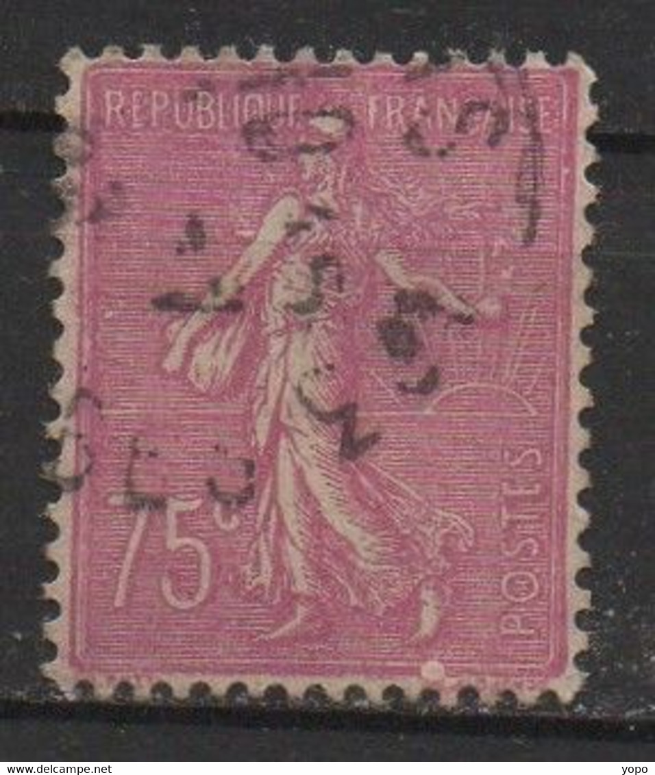 Variété Timbre SEMEUSE Lignée N°202 75 Centimes Rose, Taches Au Dessus De La Main - Used Stamps