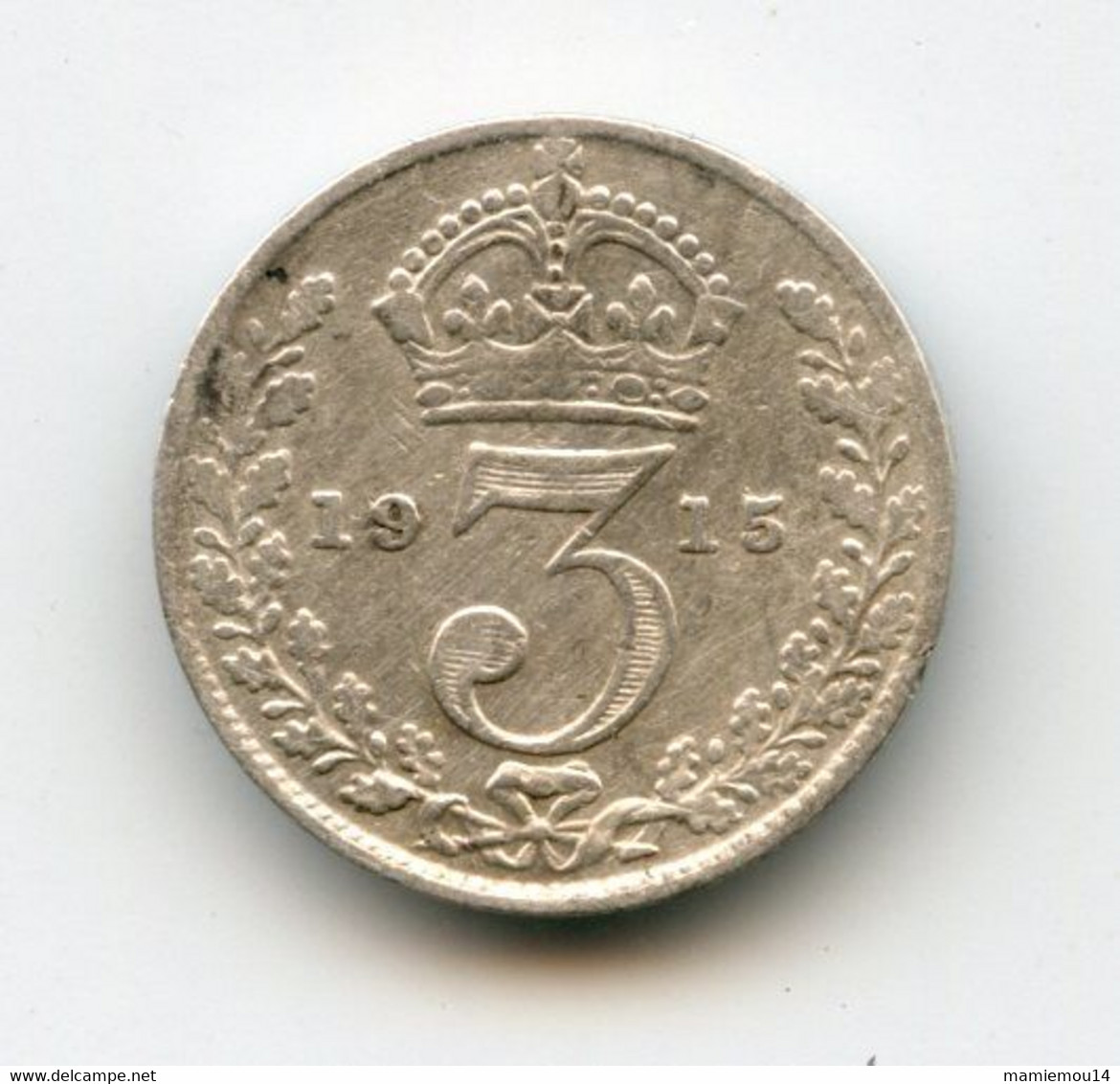 3 Pence, Argent, 1915. Georges V. ROYAUME UNI. /378 - Andere & Zonder Classificatie