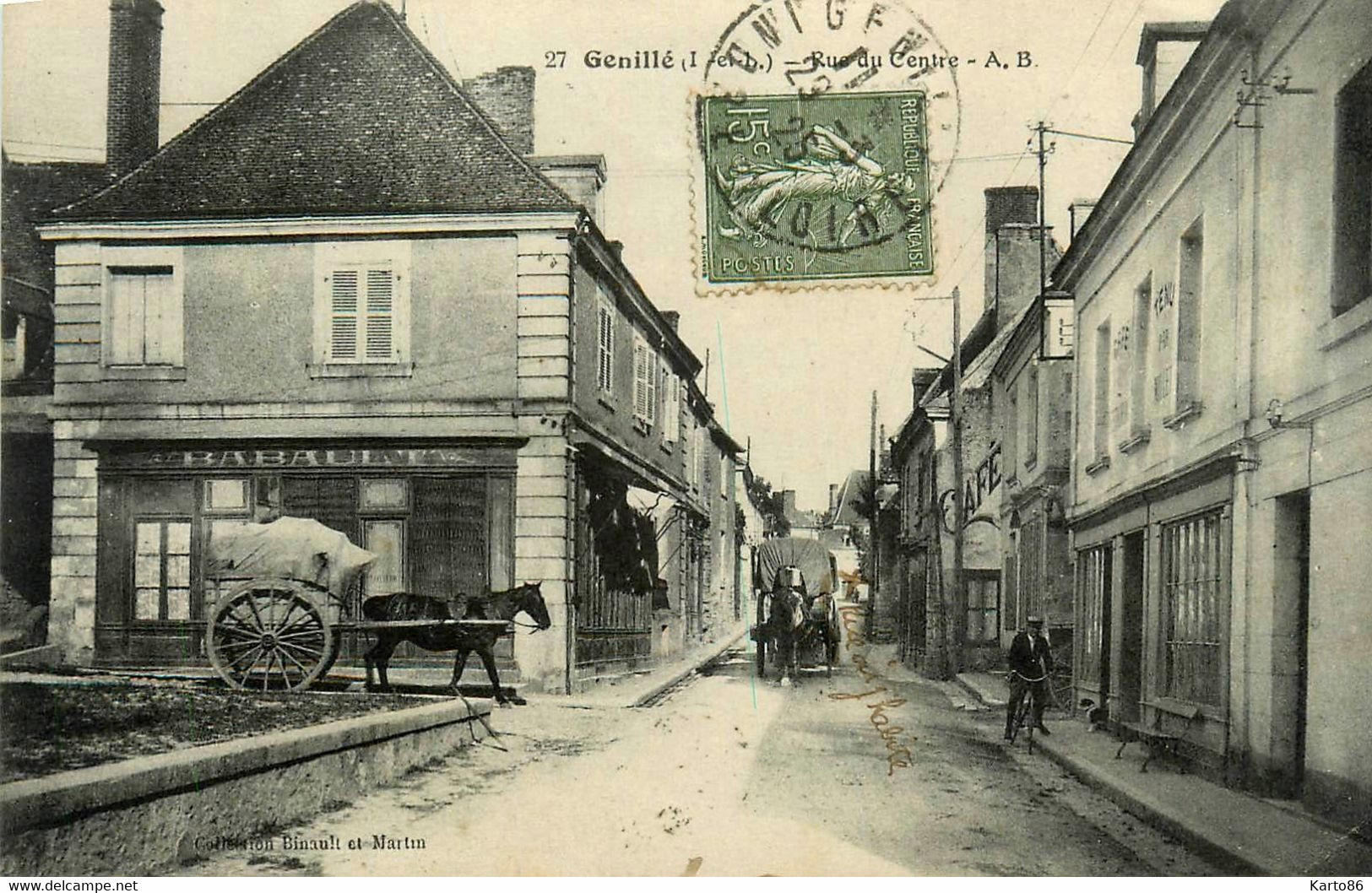 Genillé * Rue Du Centre * Commerce Magasin RABAULT * Café - Genillé