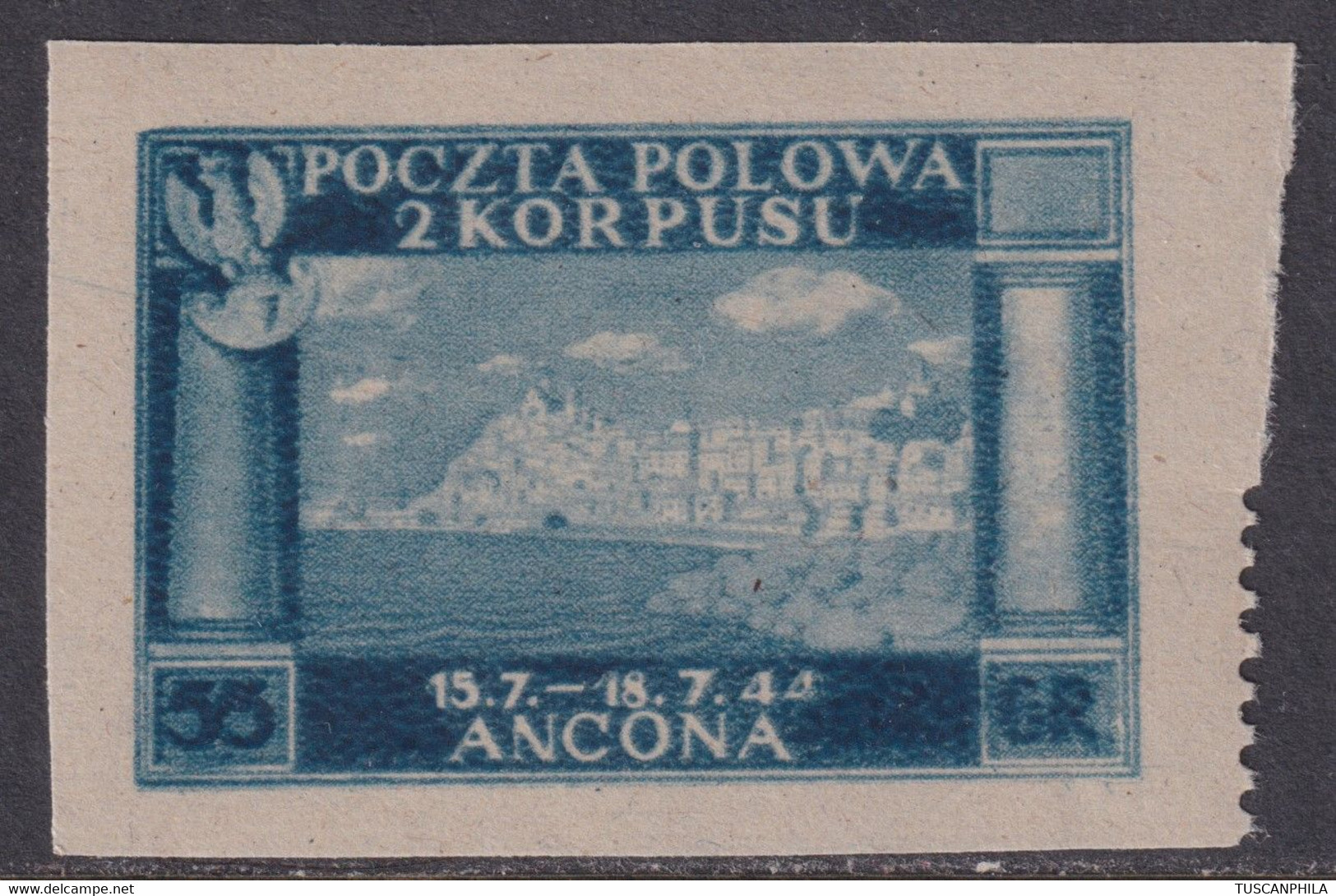 Corpo Polacco Vittorie Polacche 1946 55 G. Grigio Sass. 2bf MNH** Cv. 350 - 1946-47 Corpo Polacco Period